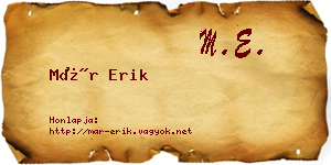 Már Erik névjegykártya